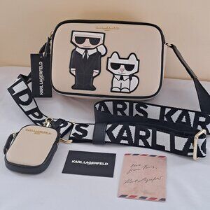 Karl Lagerfeld Paris Cream Crossbody with coin purse . BNWT